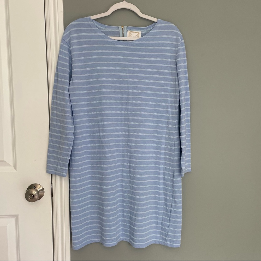 LAST CHANCE Sail to Sable Blue & White Stripe Dress Preppy Coastal